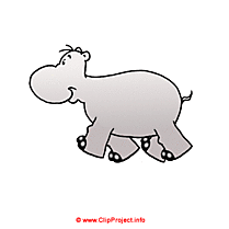 Hippopotame gris clipart gratuit