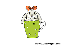 Tasse lapin dessin gratuit - Pâques image