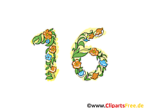 16 ans cliparts gratuis – Anniversaire images