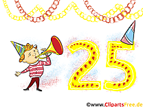 25 ans cliparts gratuis – Anniversaire images