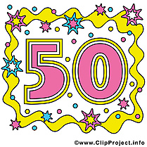 50 ans clip arts gratuits – Anniversaire illustrations