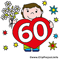 60 ans illustration gratuite – Anniversaire clipart