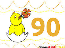 90 ans Anniversaire illustration gratuite