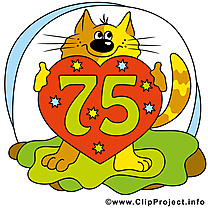 Chat 75 ans illustration – Anniversaire images