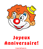 Clown anniversaire clipart gratuit