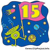 Extraterrestre 15 ans clip art gratuit – Anniversaire dessin