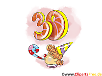 Fête 30 ans clip arts gratuits – Anniversaire illustrations