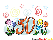 Fleurs 50 ans clip art gratuit – Anniversaire images