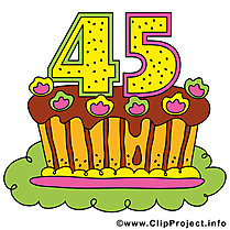 Gâteau 45 ans dessin gratuit – Anniversaire image