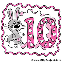 Lapin 10 ans images gratuites – Anniversaire clipart