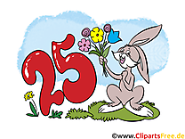 Lièvre 25 ans image gratuite – Anniversaire clipart