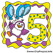 Pingouin 5 ans image gratuite – Anniversaire clipart