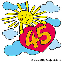 Soleil 45 ans images gratuites – Anniversaire clipart