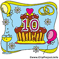 10 ans gâteau anniversaire mariage clip art gratuit