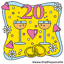 20 ans anniversaire mariage images cliparts