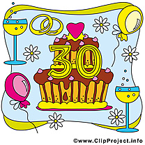 30 ans anniversaire mariage illustration gratuite