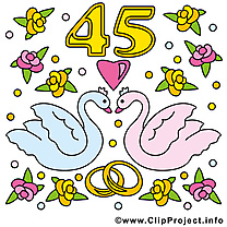 45 ans anniversaire mariage illustrations