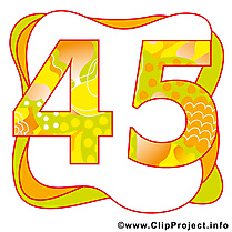 45  ans image à télécharger – Anniversaire clipart