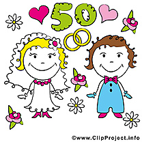 50 ans anniversaire mariage clipart