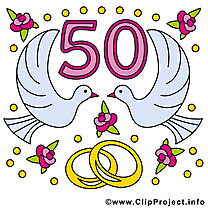 50 ans colombes anniversaire mariage images