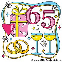 65 ans anniversaire mariage clipart