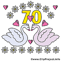 70 ans anniversaire mariage clipart