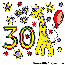 Anniversaire 30 ans  illustration à télécharger gratuite