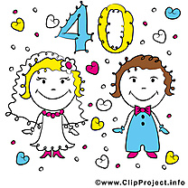 Anniversaire de mariage 40 ans illustration images