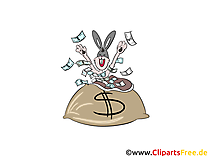 Lapin billets images – Argent clip art gratuit