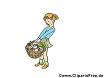 Panier champignons dessins gratuits – Automne clipart