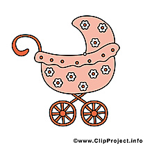 Poussette dessin – Bébé cliparts à télécharger