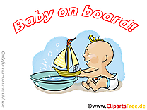 Bateau dessin – Bébé à bord cliparts à télécharger