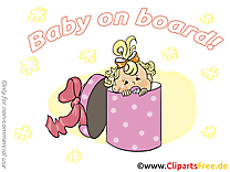 Boîte images – Bébé à bord clip art gratuit