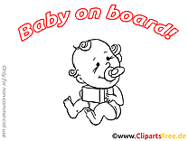 Cadeau dessins gratuits – Bébé à bord clipart