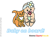 Chat image – Bébé à bord images cliparts