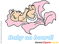 Chou image gratuite – Bébé à bord clipart