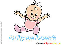 Clip art bébé à bord image gratuite