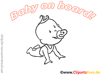 Clip art gratuit bébé à bord dessin