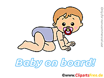 Clip art gratuit enfant – Bébé à bord dessin