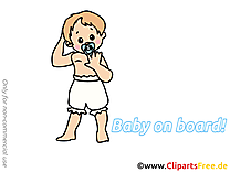 Clip arts gratuits enfant – Bébé à bord illustrations