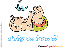 Colombe en papier illustration – Bébé à bord clipart