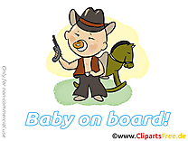 Cowboy dessin – Bébé à bord cliparts à télécharger
