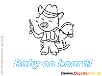 Cowboy images à imprimer – Bébé à bord dessins gratuits