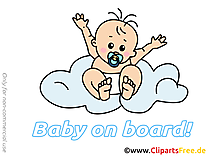 Dessins gratuits bébé à bord clipart