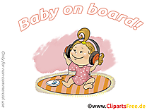 Écouteurs clip arts gratuits – Bébé à bord illustrations