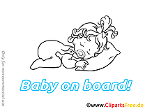 Enfant dort cliparts à imprimer – Bébé à bord images