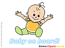 Heureux clip art – Bébé à bord image gratuite