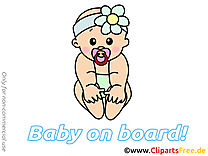 Illustration à télécharger enfant – Bébé à bord clipart