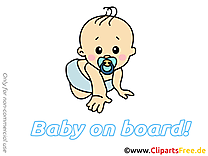 Image gratuite à imprimer – Bébé à bord clipart