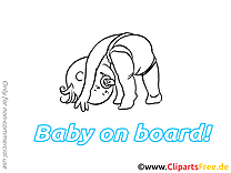 Images gratuites enfant – Bébé à bord clipart